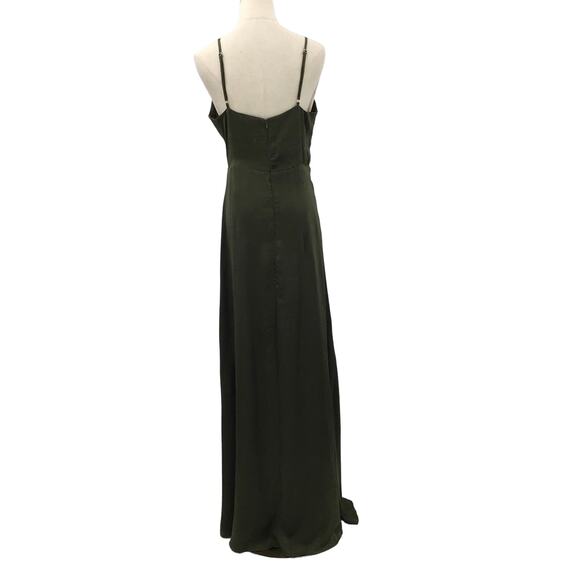 LULU'S SZ M Green Endless Elegance Surplice Neck Sleeveless Maxi Dress 0B1 *flaw - Picture 4 of 12